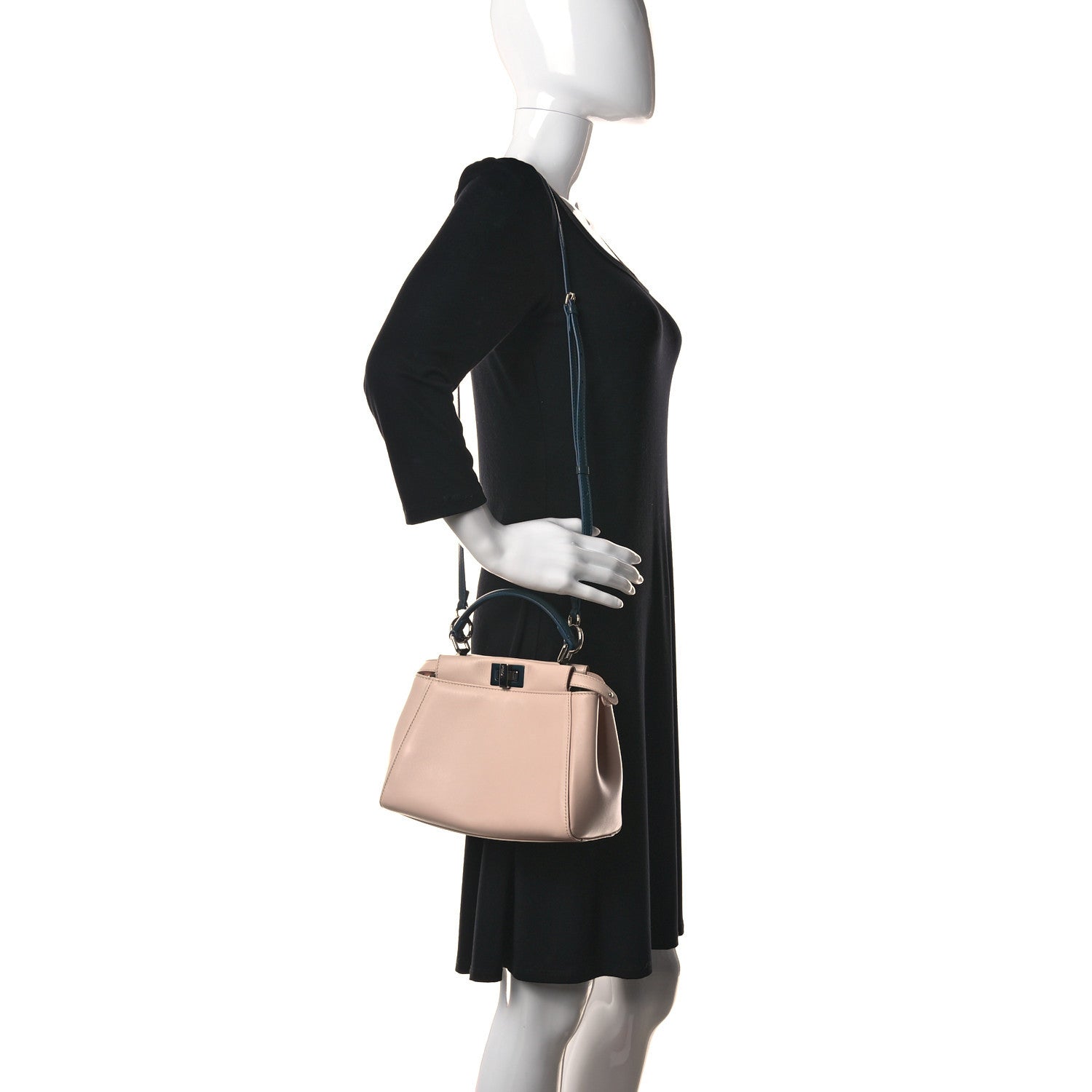 Fendi Nappa Colorblock Mini Peekaboo Iconic Satchel Soap Amazzonia Opal 2 of 15