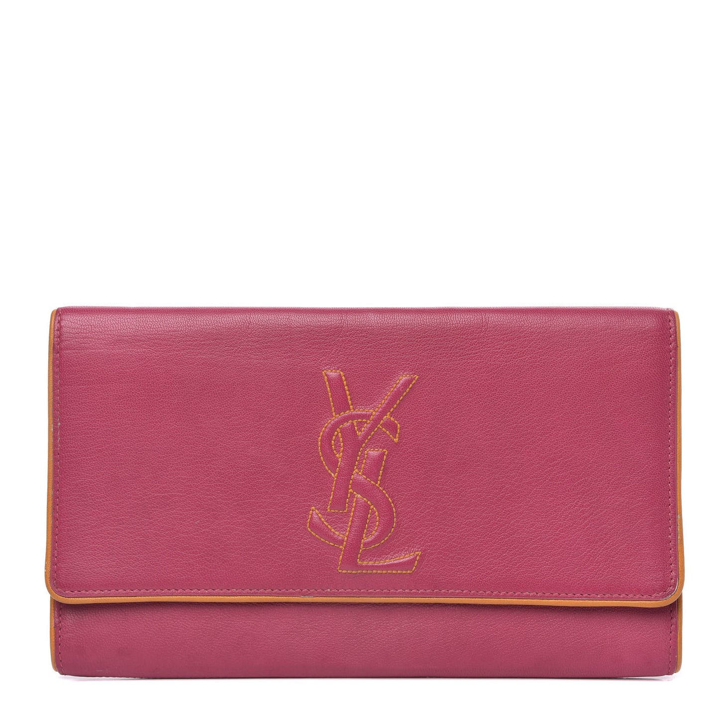 Goatskin Colorblock Belle De Jour Clutch Fuchsia