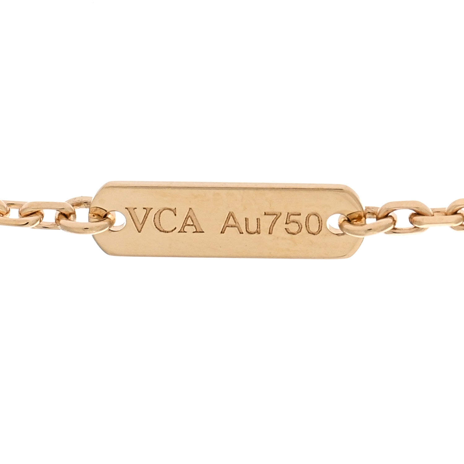 Van Cleef & Arpels 18K Yellow Gold Mother of Pearl Vintage Alhambra Pendant Necklace 5 of 6