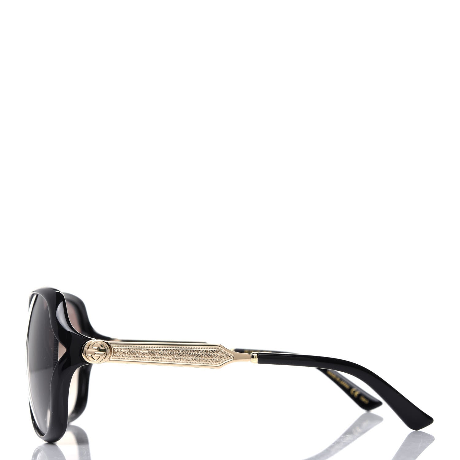Gucci Acetate Oversized Butterfly Sunglasses GG 0076S Black 3 of 8