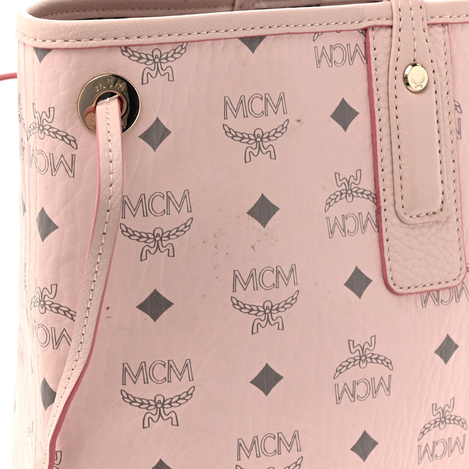 MCM Visetos Medium Liz Reversible Shopper Tote Powder Pink 21 of 21