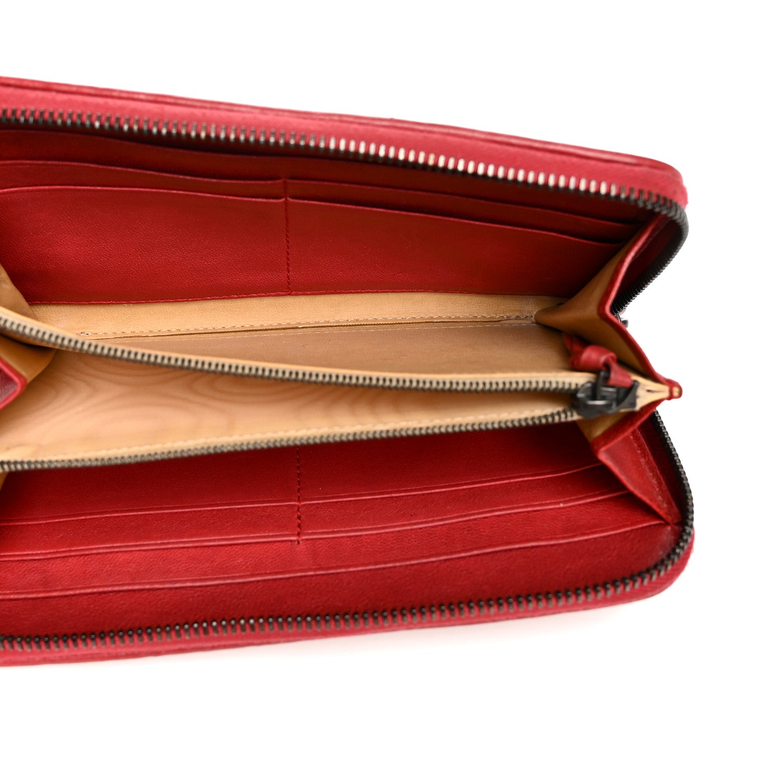 Bottega Veneta Nappa Intrecciato Zip Around Wallet Red 5 of 10