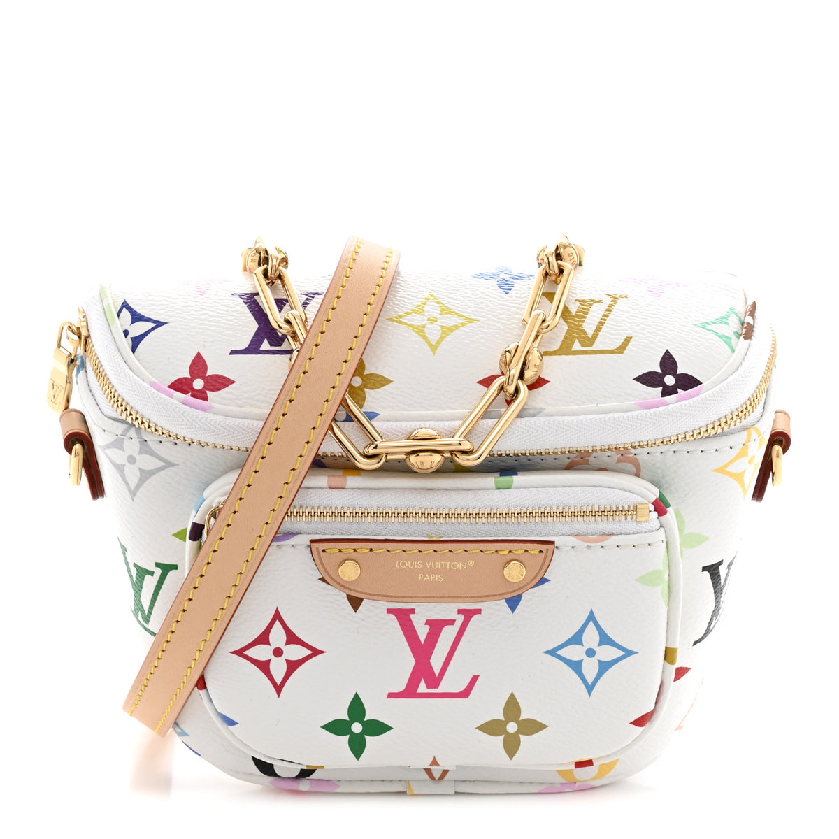 LV X TM Monogram Multicolor Mini Bumbag White