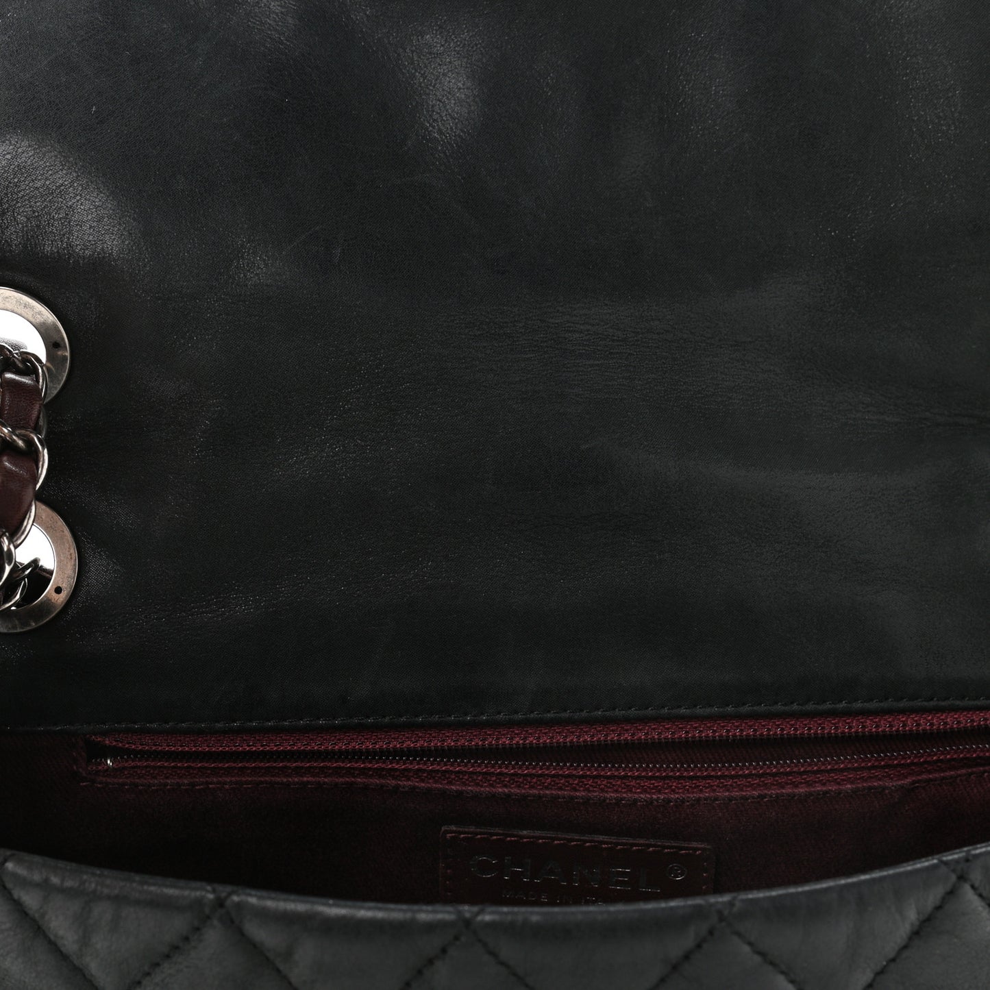 Iridescent Calfskin Medium In The Mix Flap Black