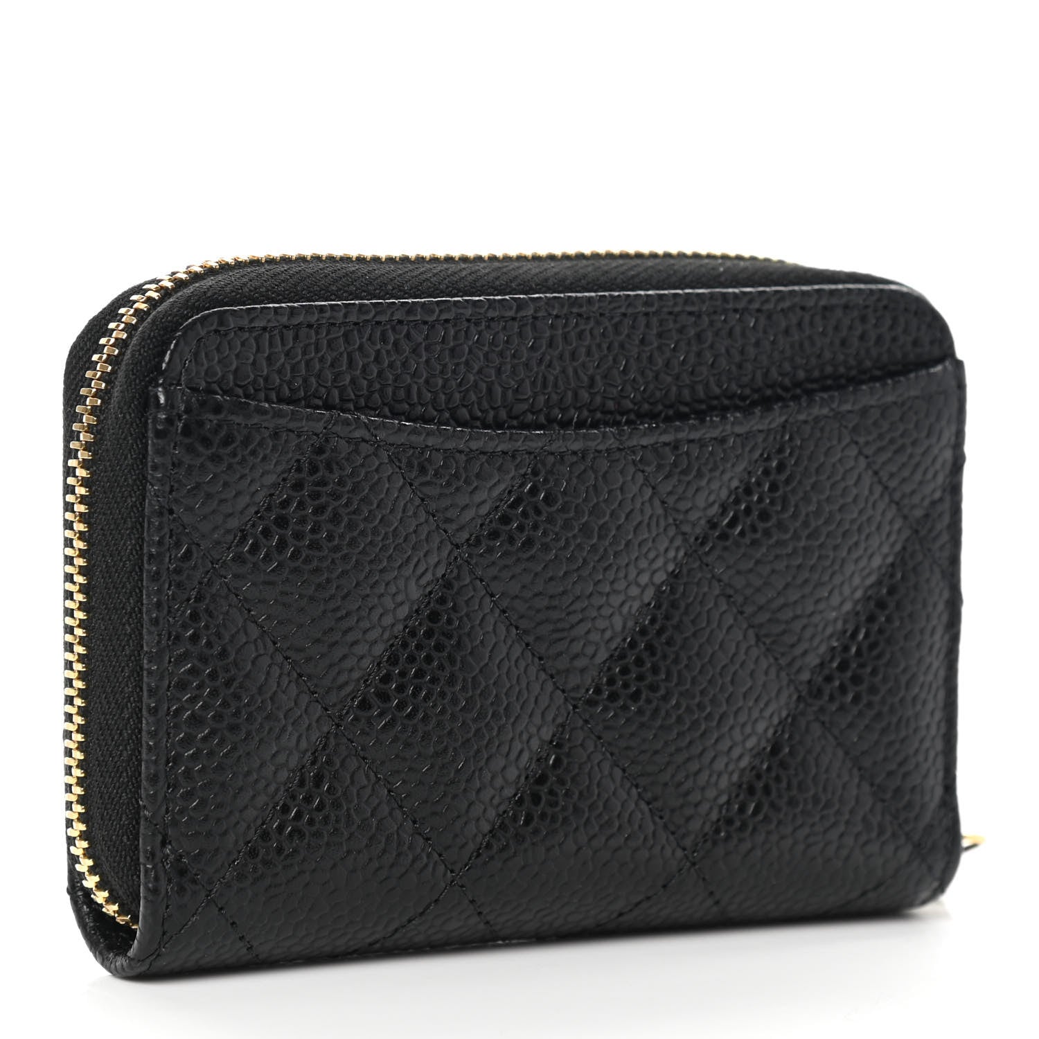 Chanel Caviar Quilted Zip Coin Purse Black 3 of 7