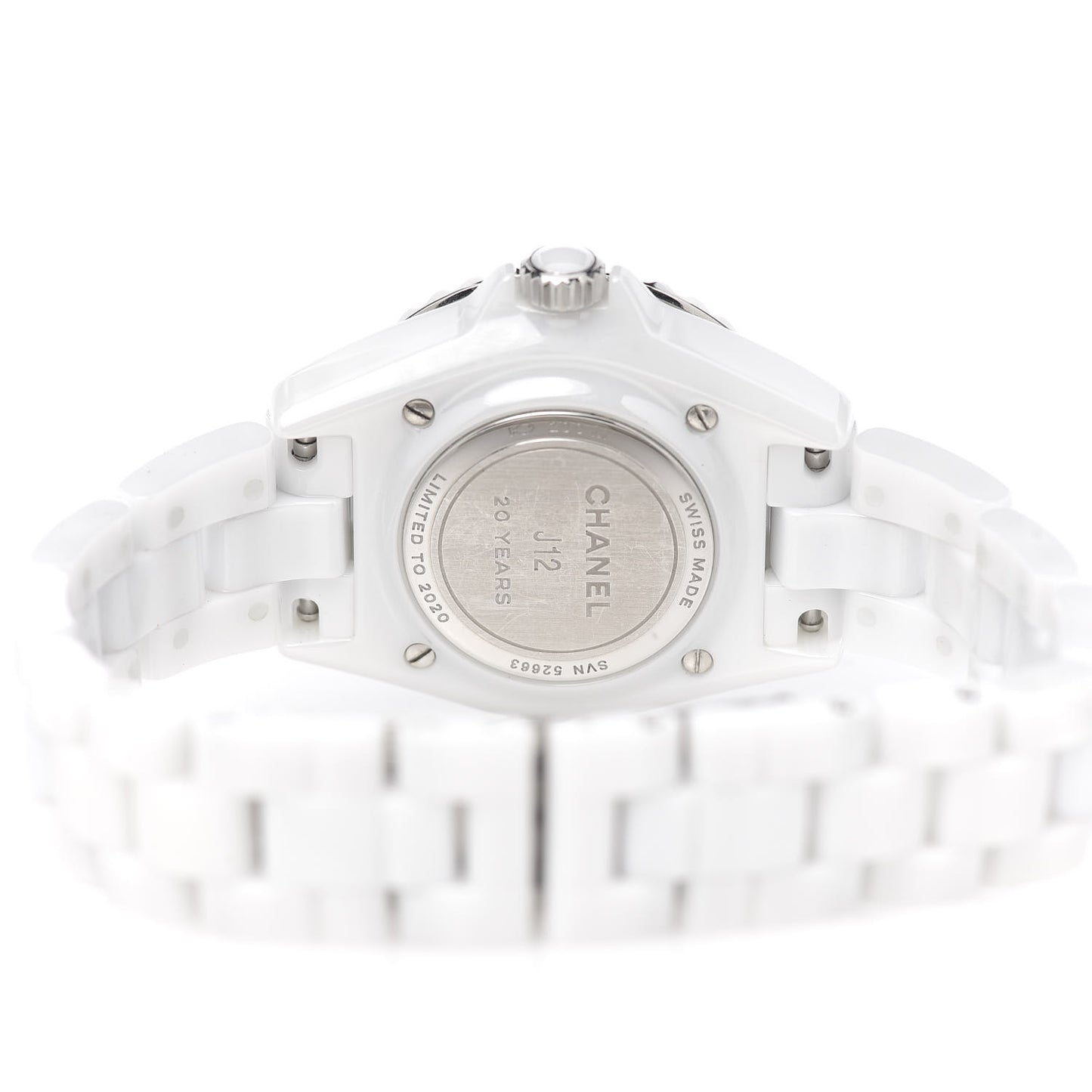 Stainless Steel Ceramic Diamond 33mm J12 Limited Edition Quartz Watch White