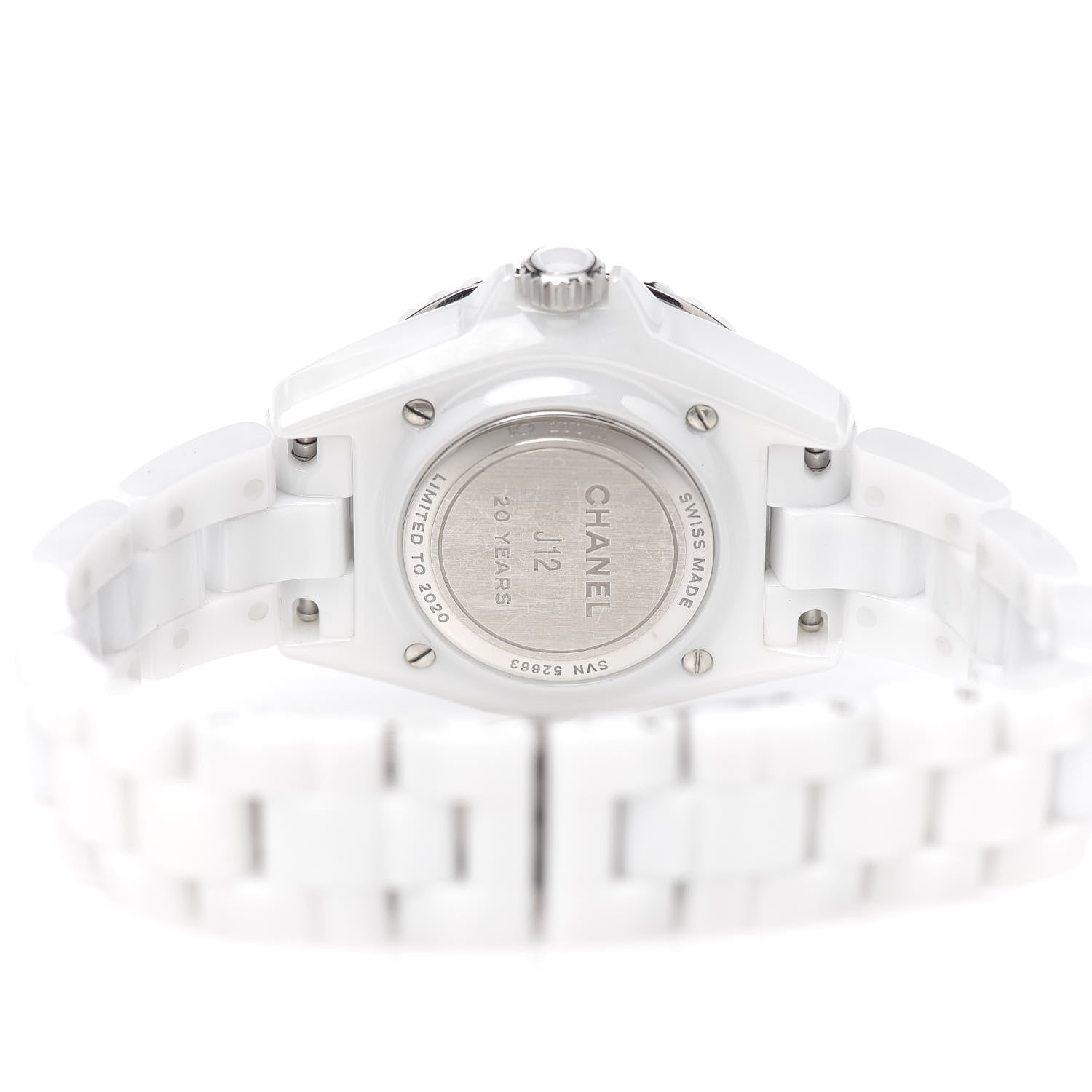 Chanel Stainless Steel Ceramic Diamond 33mm J12 Limited Edition Quartz Watch White 5 of 7
