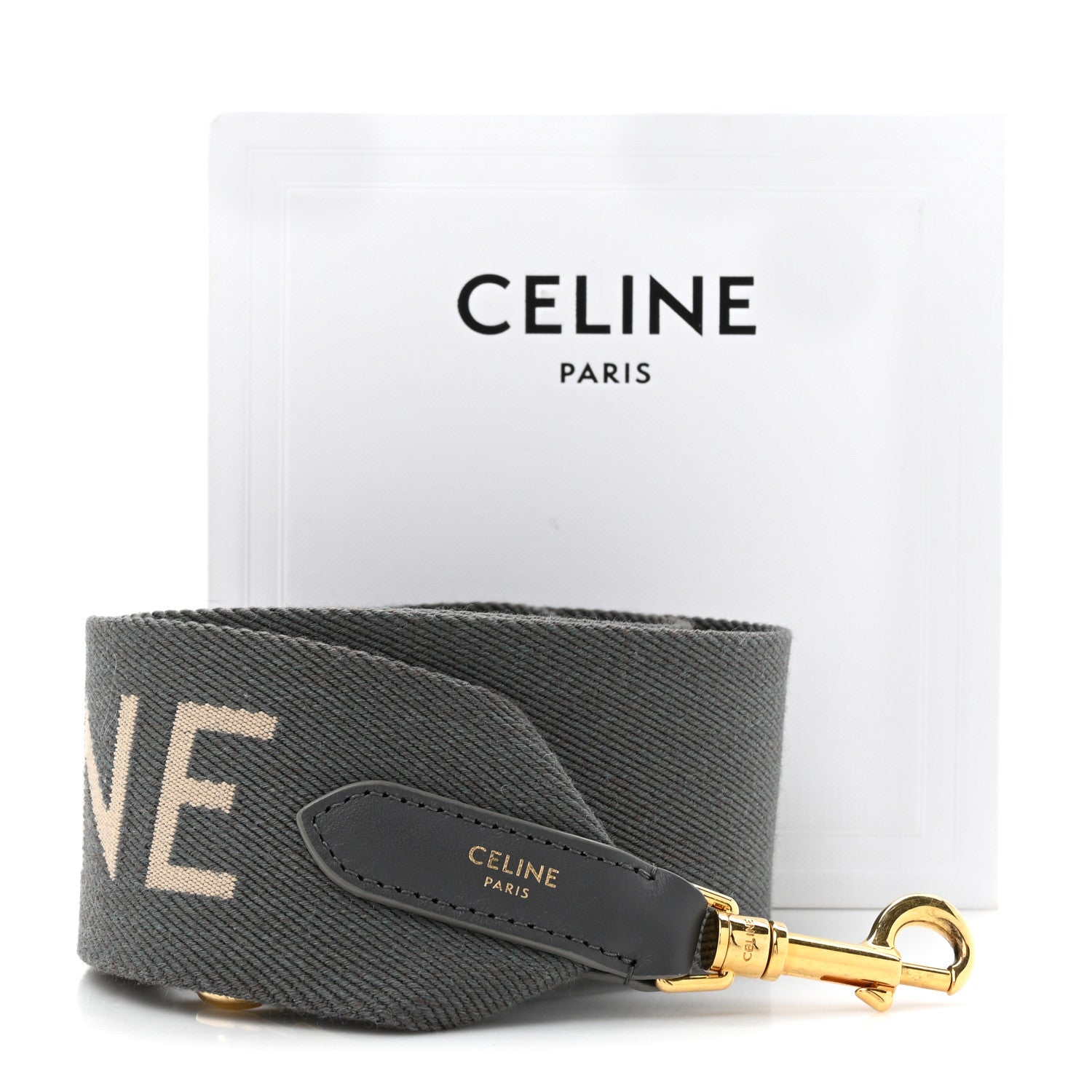 Celine Jacquard Wool Logo Short Strap Grey White 6 of 6