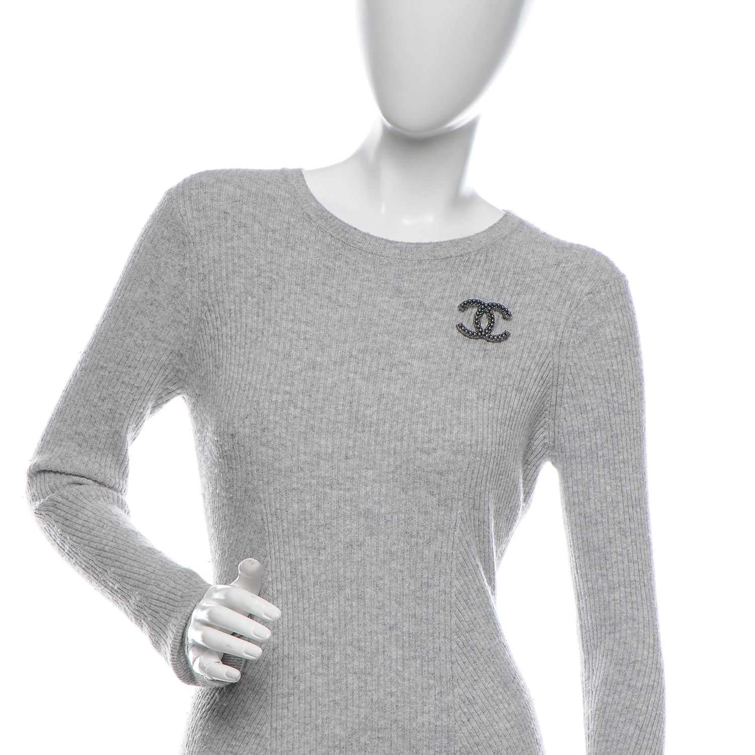 Chanel Ruthenium Pearl CC Brooch Dark Grey 2 of 4