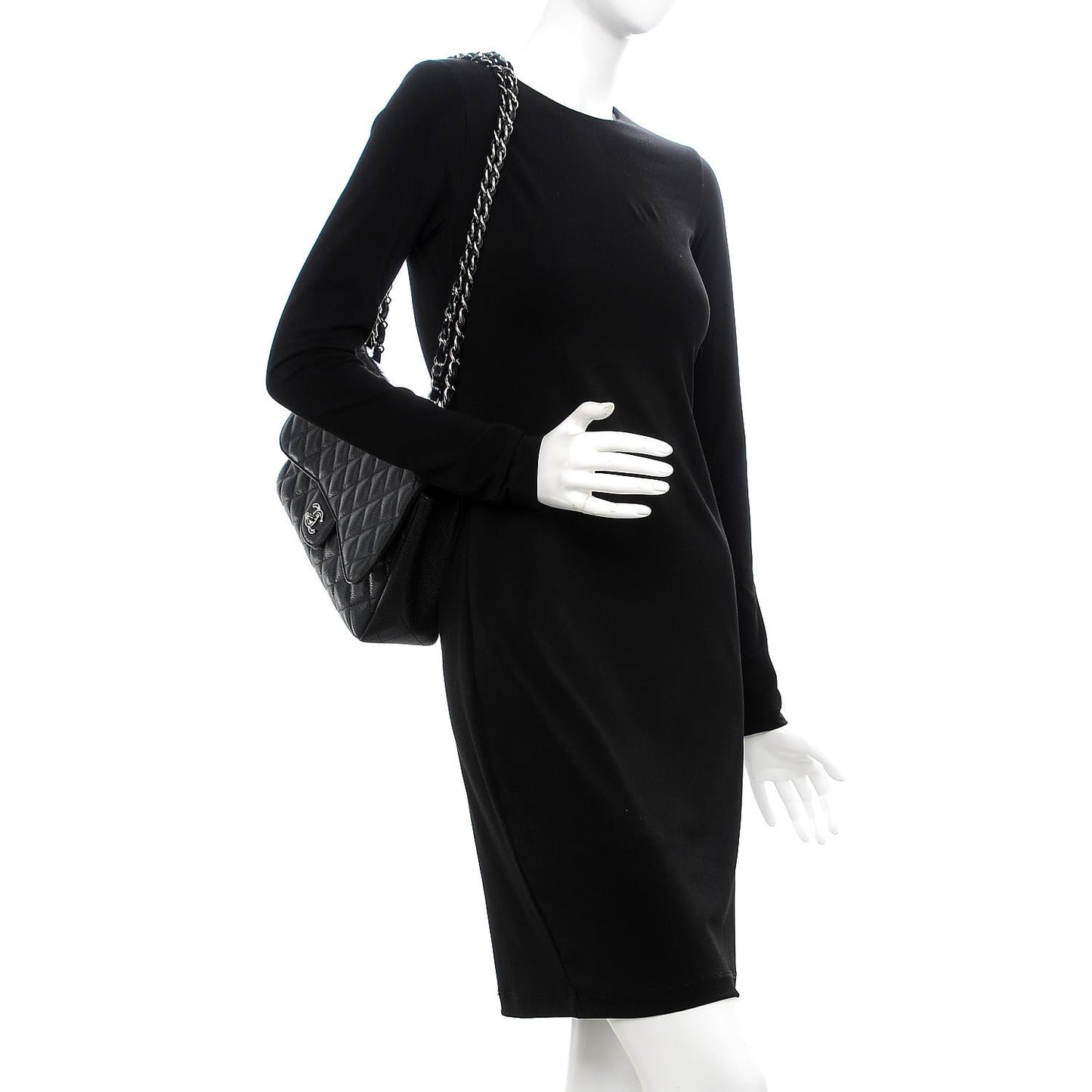 Caviar Quilted Jumbo Single Flap Black