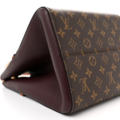 Louis Vuitton Calfskin Monogram Fold Tote MM Black Wine Cream 8 of 10