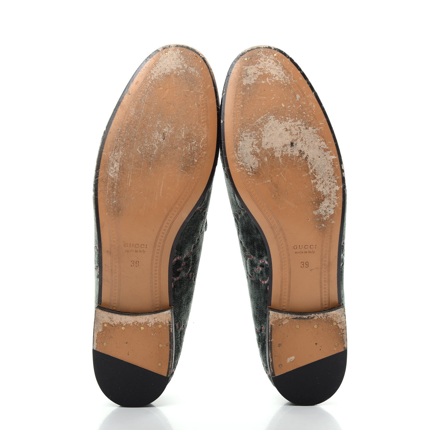 Gucci Velvet Malaga Kid GG Monogram Horsebit Womens Jordaan Loafers 39 Avio Dusty Pink Black 6 of 10