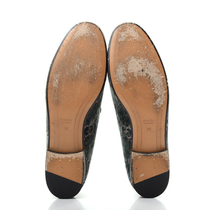 Gucci Velvet Malaga Kid GG Monogram Horsebit Womens Jordaan Loafers 39 Avio Dusty Pink Black 6 of 10
