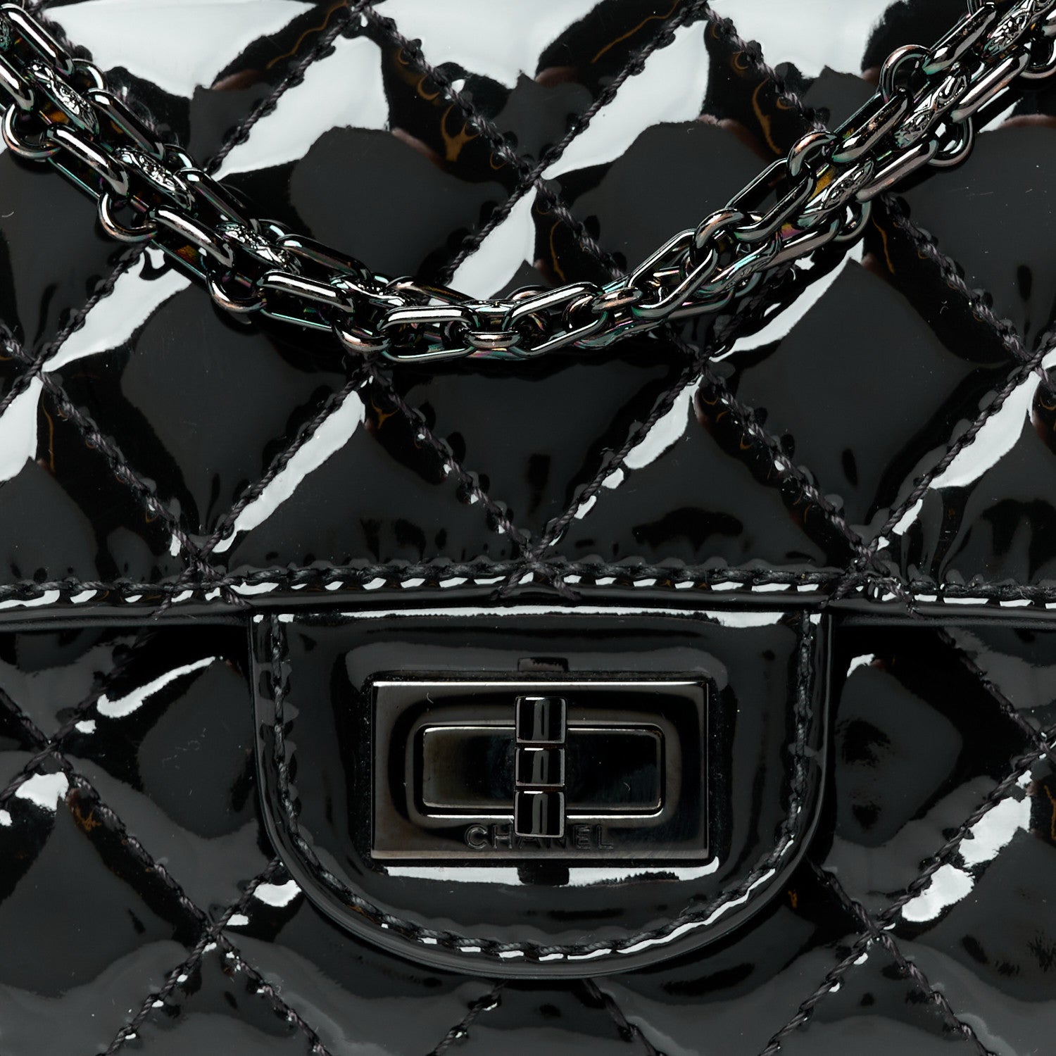 Chanel Patent Calfskin Quilted 2.55 Reissue Mini Flap So Black 8 of 10