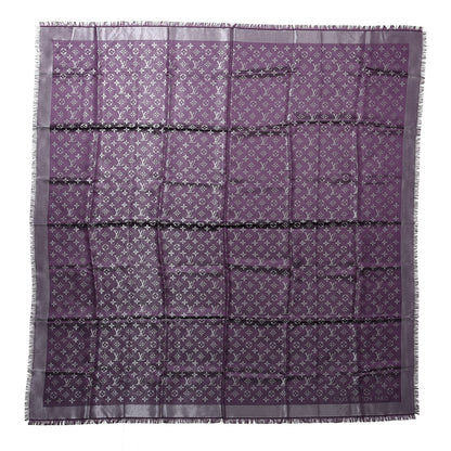 Louis Vuitton Silk Lurex Wool Monogram Shine Shawl Amarante 1 of 3