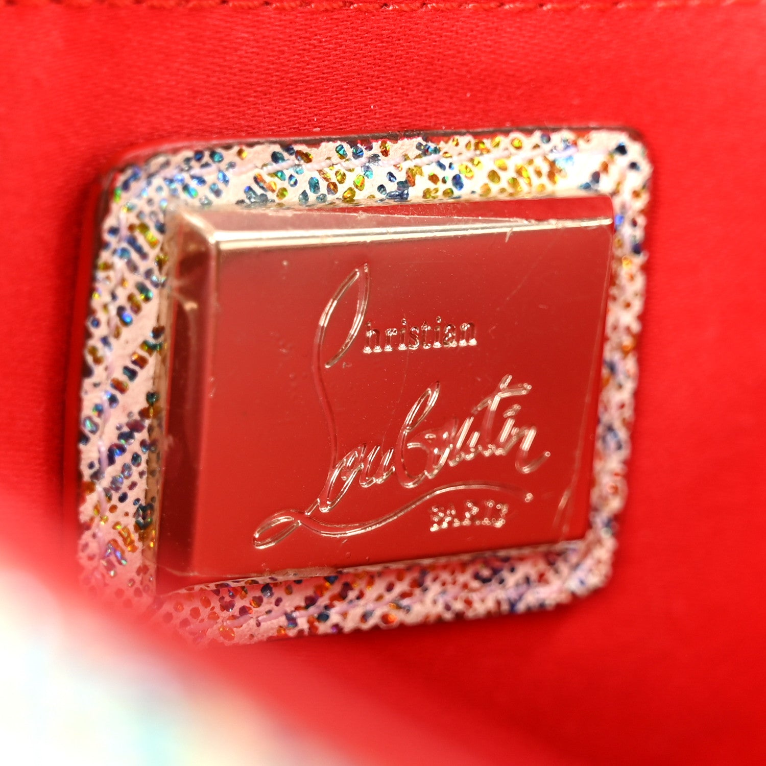Christian Louboutin Metallic Suede Unicorn Studded Loubiclutch Multicolor 6 of 10