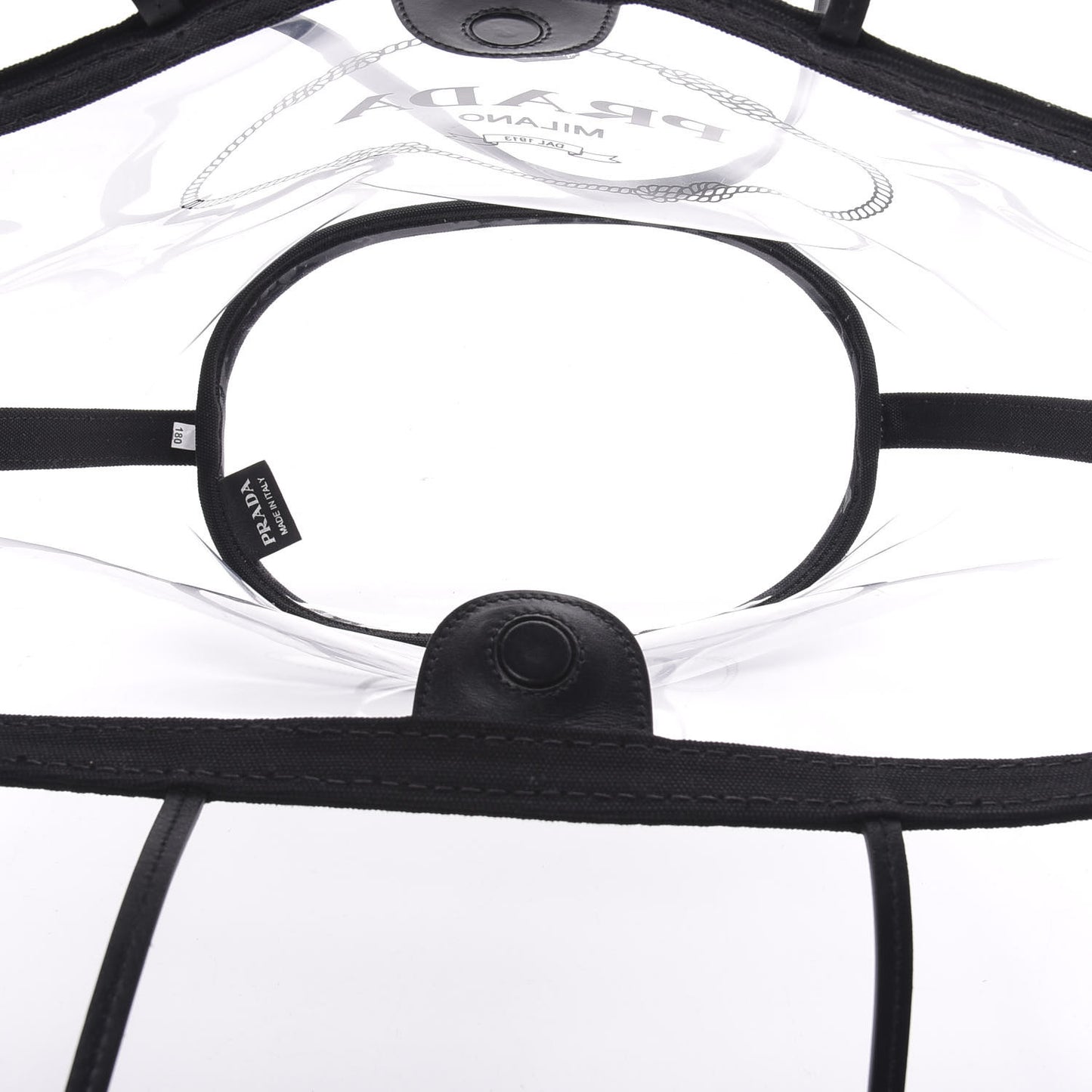 Plexiglass Calfskin Small Shopper Tote Black