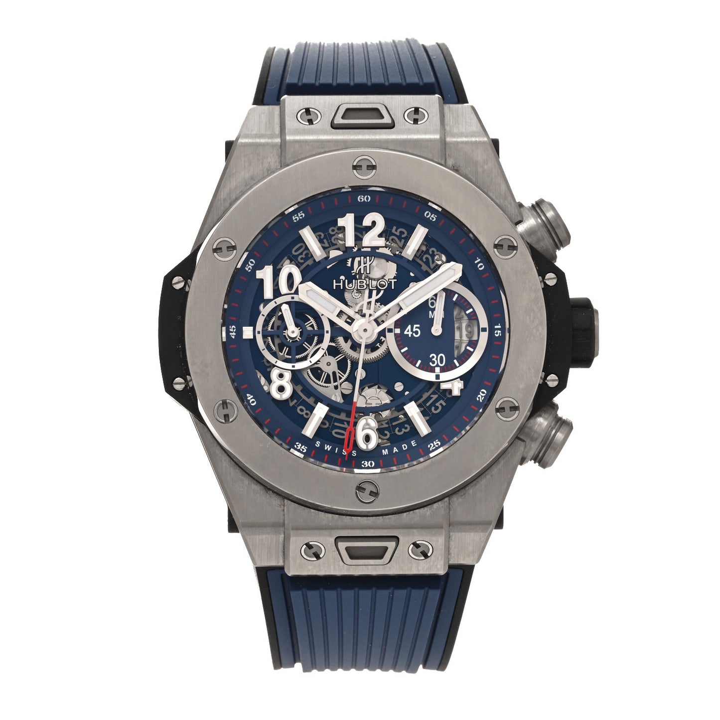 Titanium Rubber 45mm Big Bang Unico Automatic Watch Blue 411.NX.5179.RX