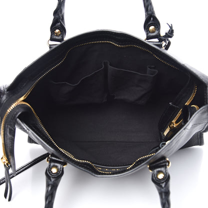 Balenciaga Chevre Gold Metallic Edge Hardware S City Black 5 of 9