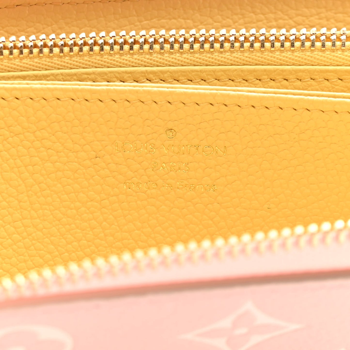 LOUIS VUITTON Empreinte Monogram Spring in the City Zippy Wallet Pink Beige Yellow