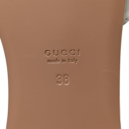 Gucci Kid Scamosciato Interlocking G Cut Out Slide Sandals 38 Pale Green 7 of 7
