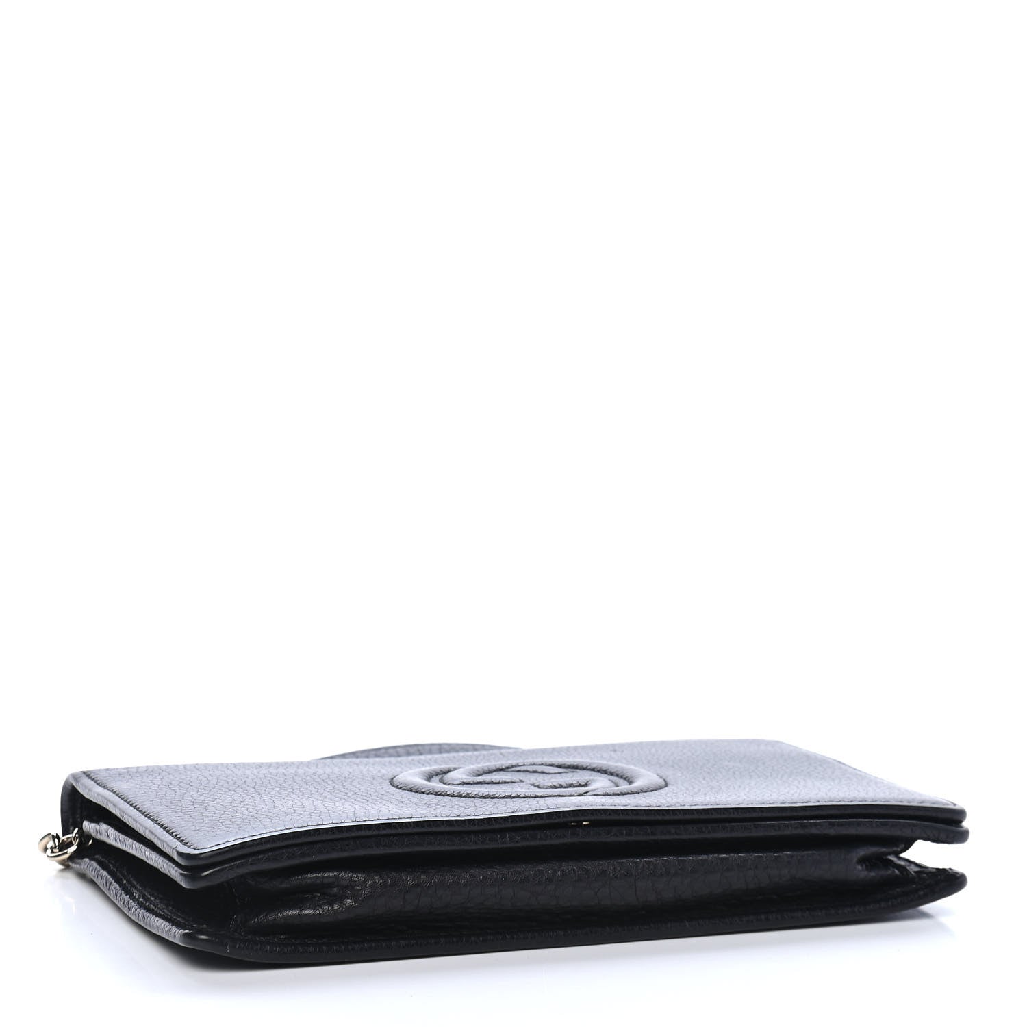 Gucci Pebbled Calfskin Soho Wallet on Chain Black 4 of 9