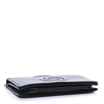 Gucci Pebbled Calfskin Soho Wallet on Chain Black 4 of 9