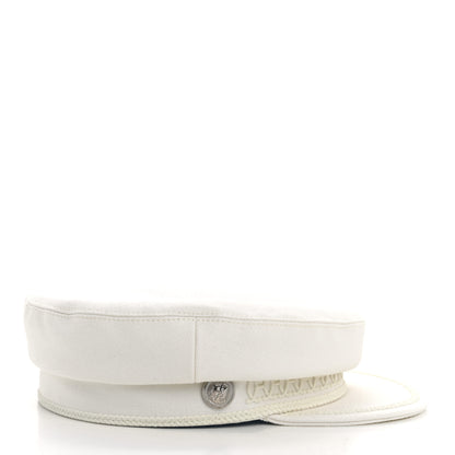 Hermes Double Linen Twill Cabourg Cap 58 White 5 of 8
