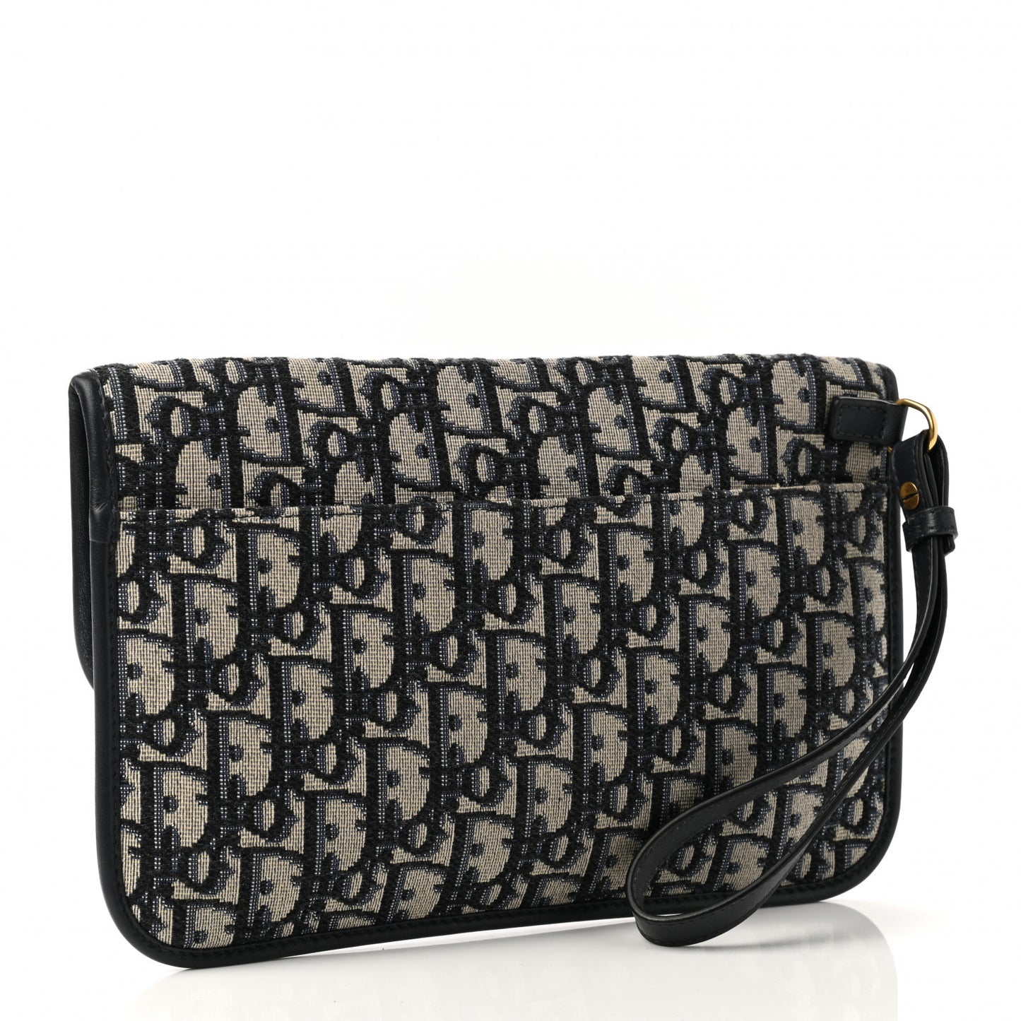 Oblique Flap Pouch Clutch Blue