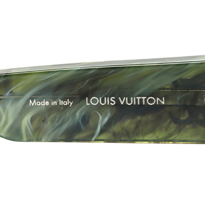 Louis Vuitton Acetate Marble Effect Swarovski Cyclone Sunglasses Z1552W Green 5 of 7