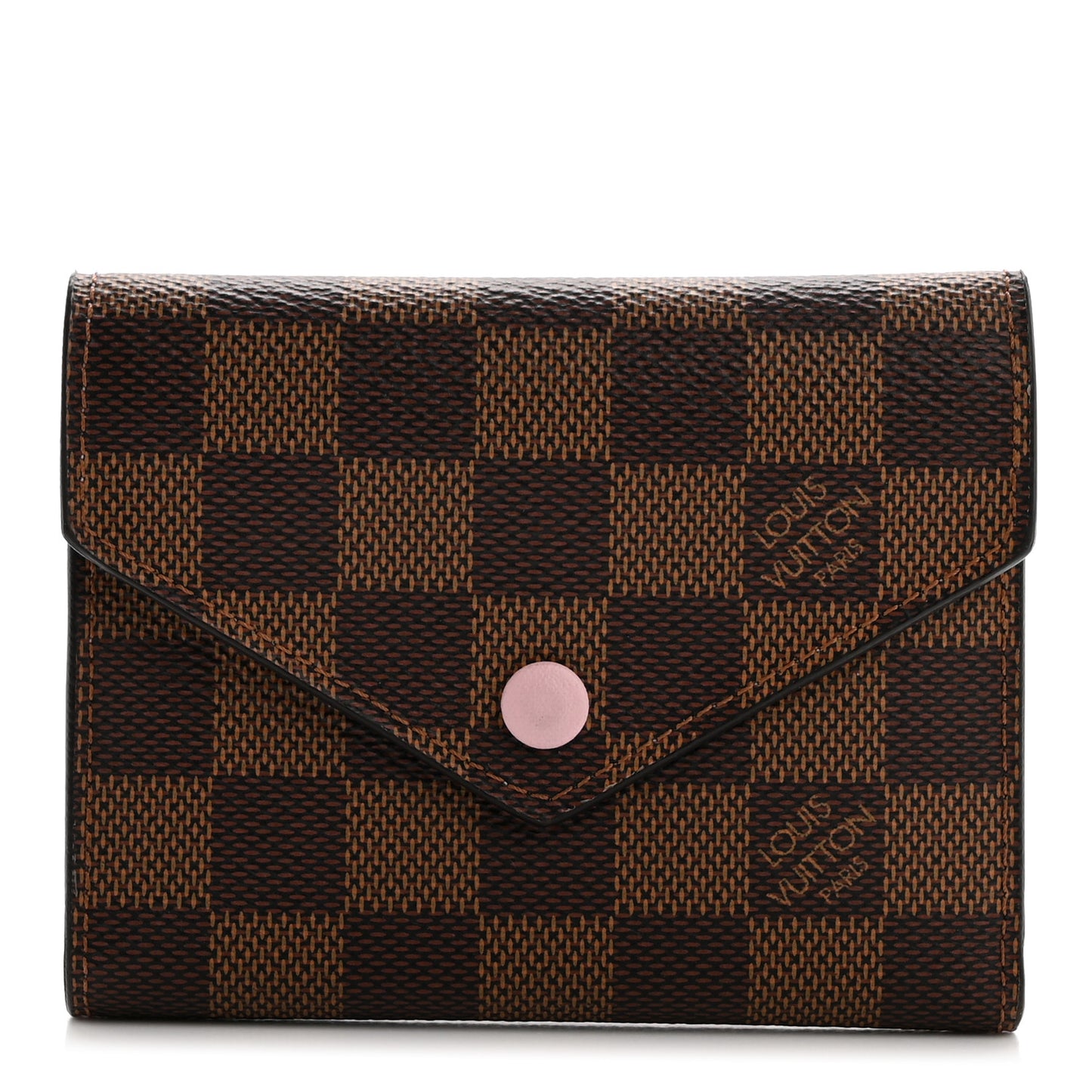 Damier Ebene Victorine Wallet Rose Ballerine