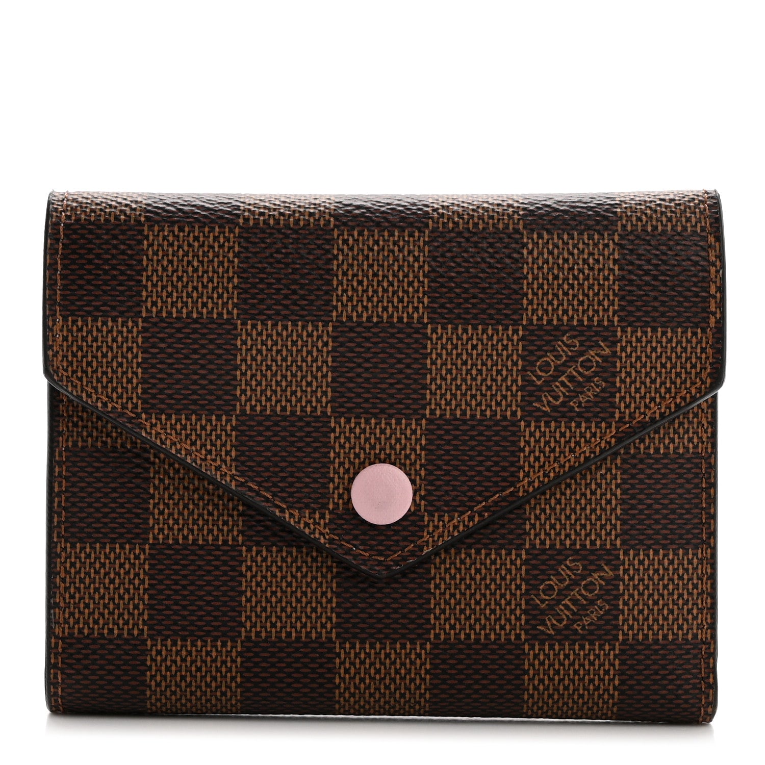 Louis Vuitton Damier Ebene Victorine Wallet Rose Ballerine 1 of 8
