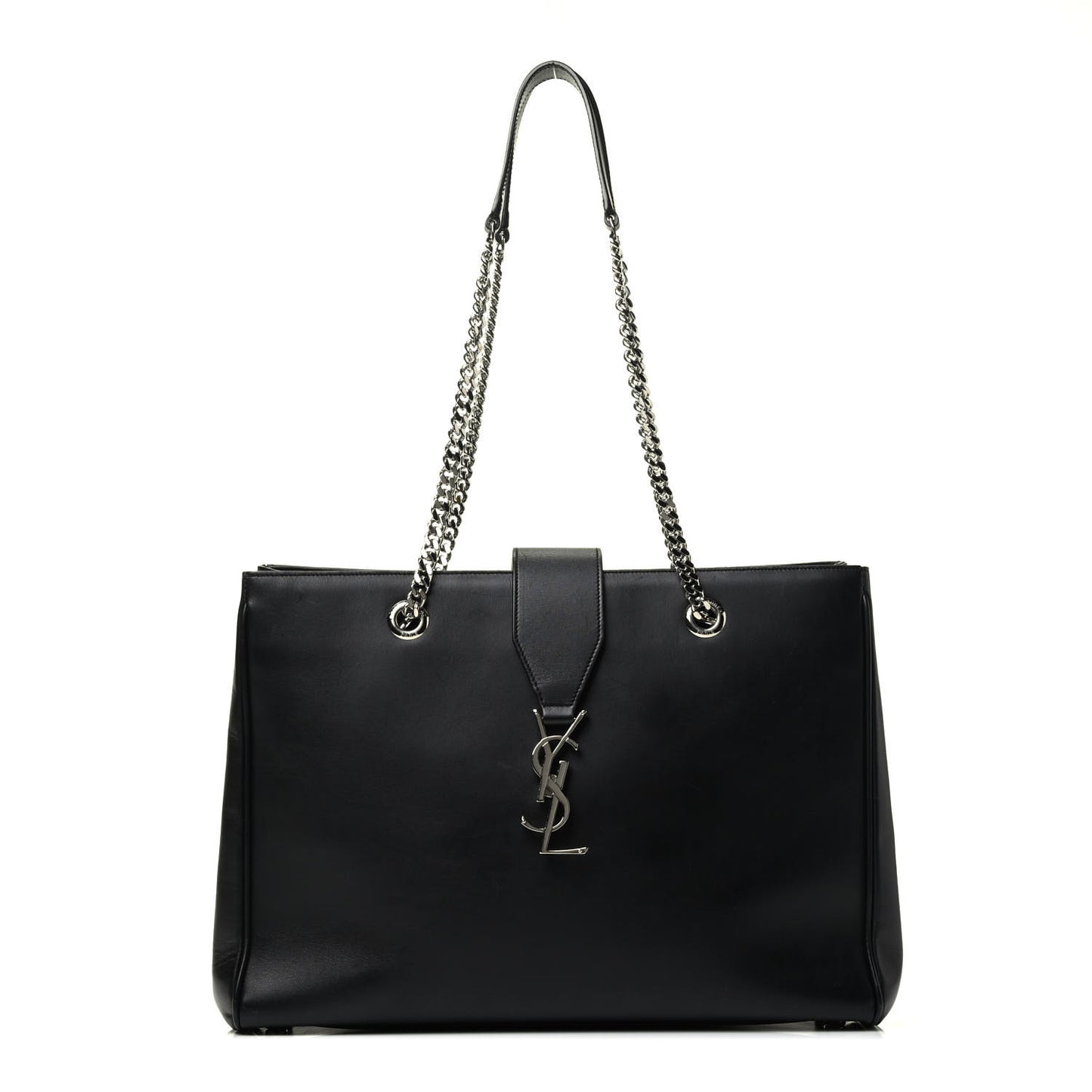 Calfskin Classic Monogram Shopping Bag Black