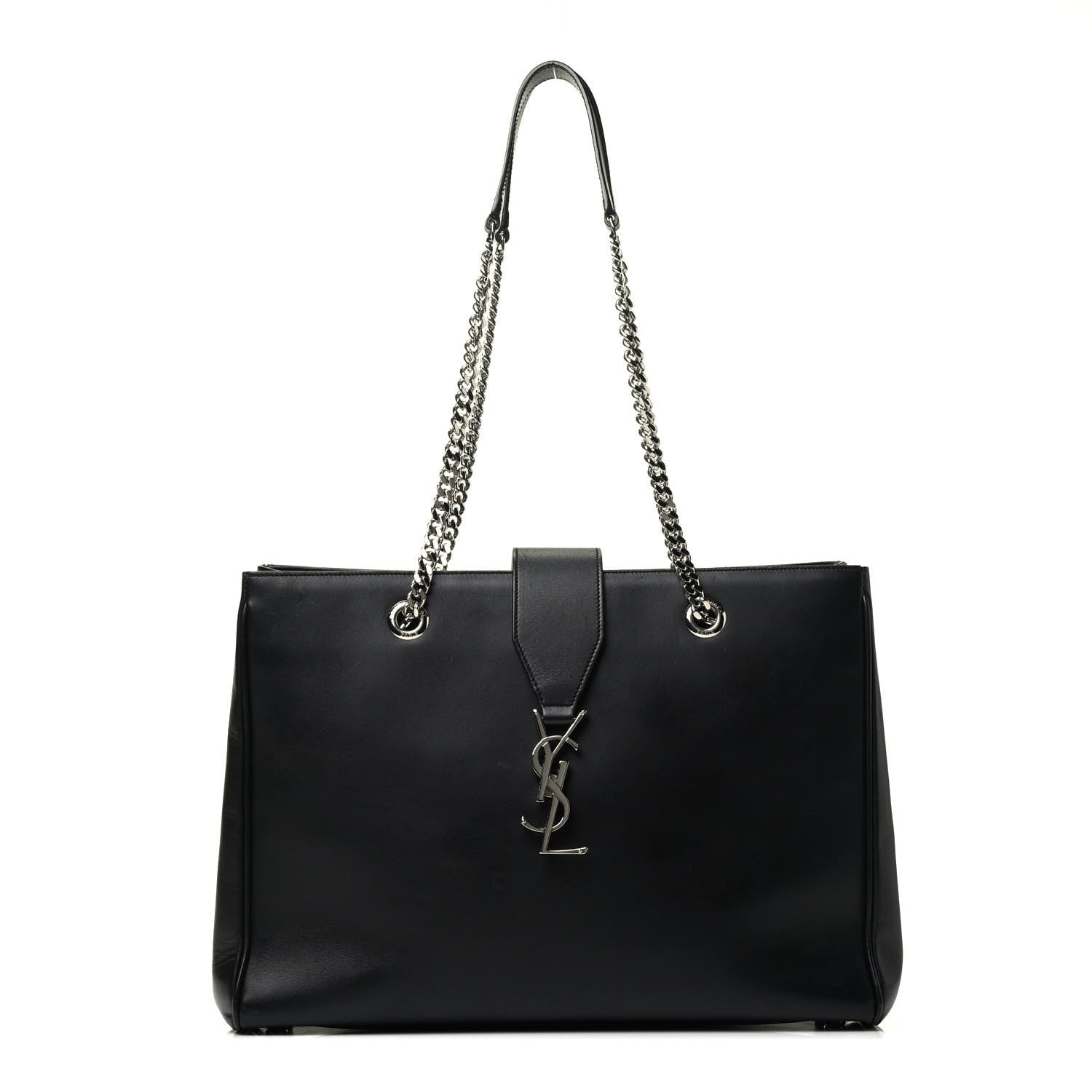 Saint Laurent Calfskin Classic Monogram Shopping Bag Black 1 of 8