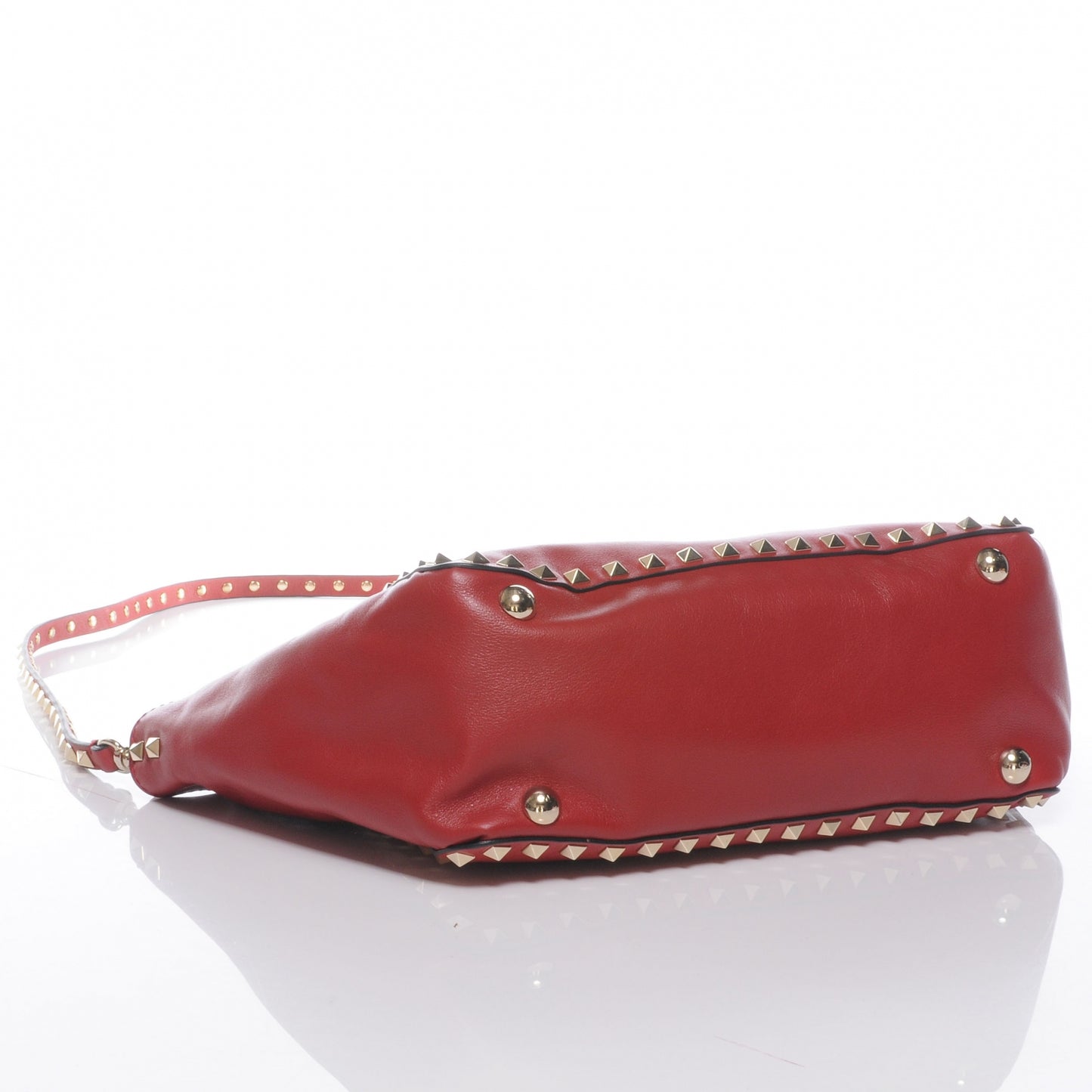Vitello Small Rockstud Tote Rosso Valentino