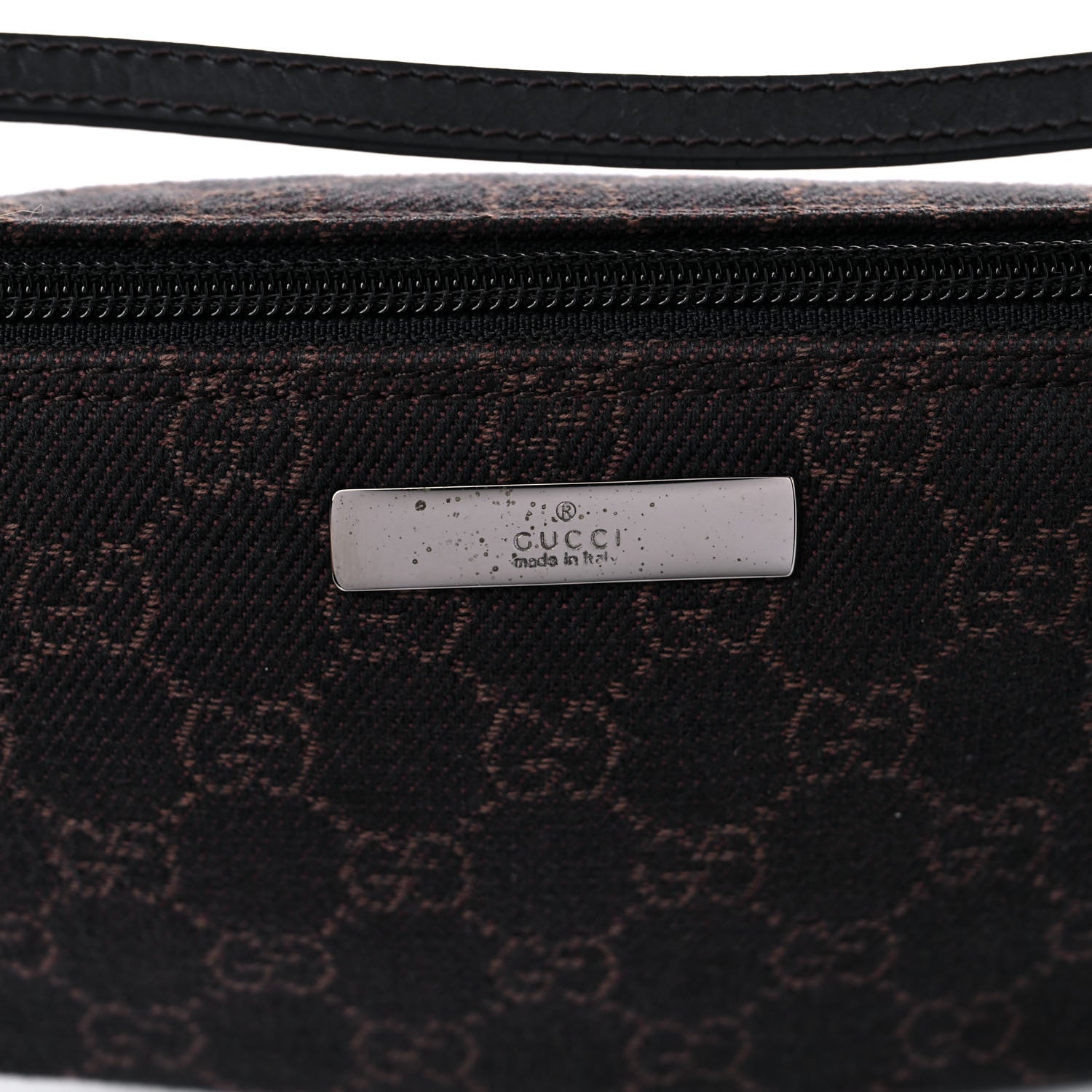 Gucci Denim Monogram Boat Pochette Dark Brown 12 of 15