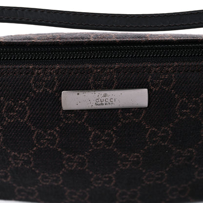 Gucci Denim Monogram Boat Pochette Dark Brown 12 of 15