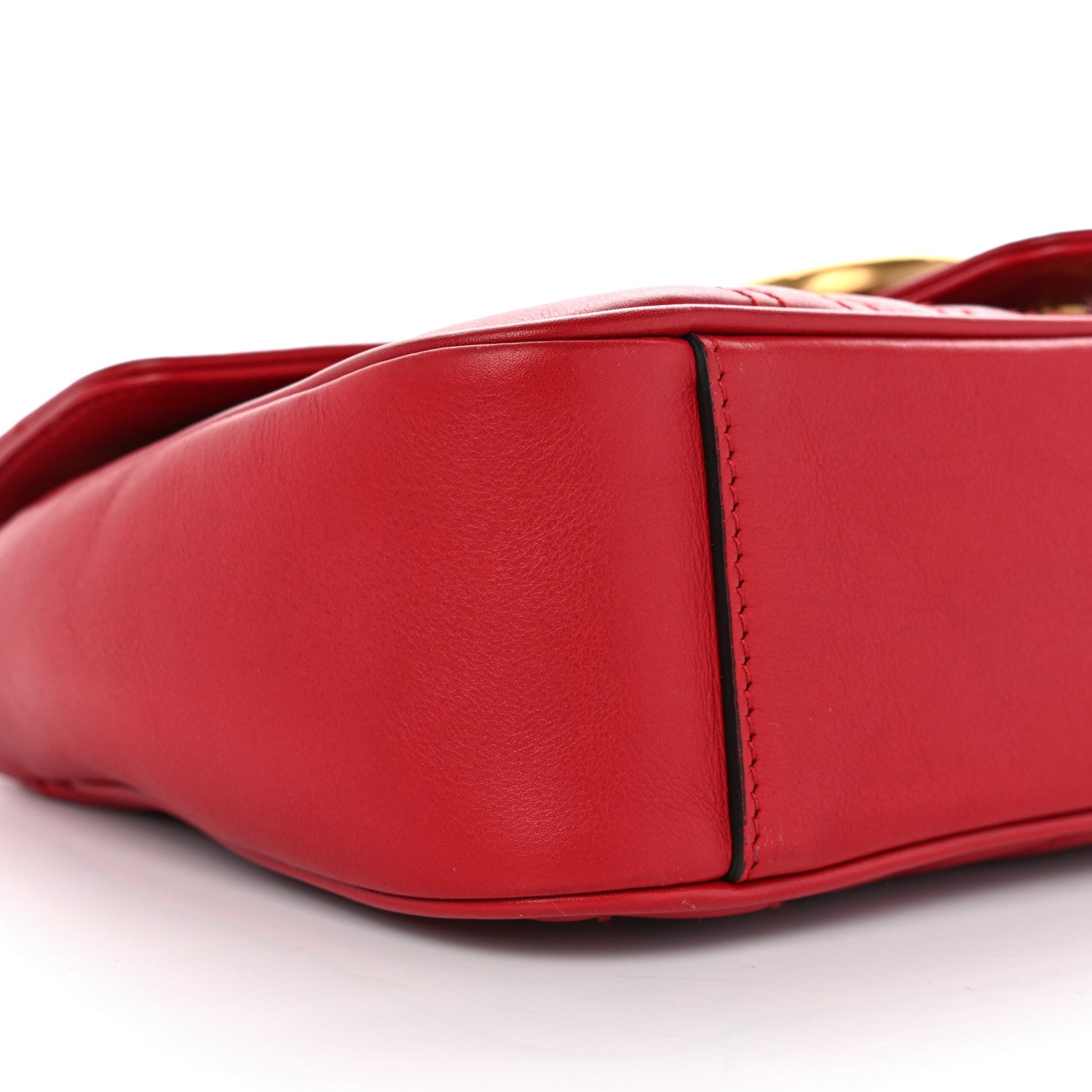 Gucci Calfskin Matelasse Small GG Marmont Shoulder Bag Hibiscus Red 9 of 10
