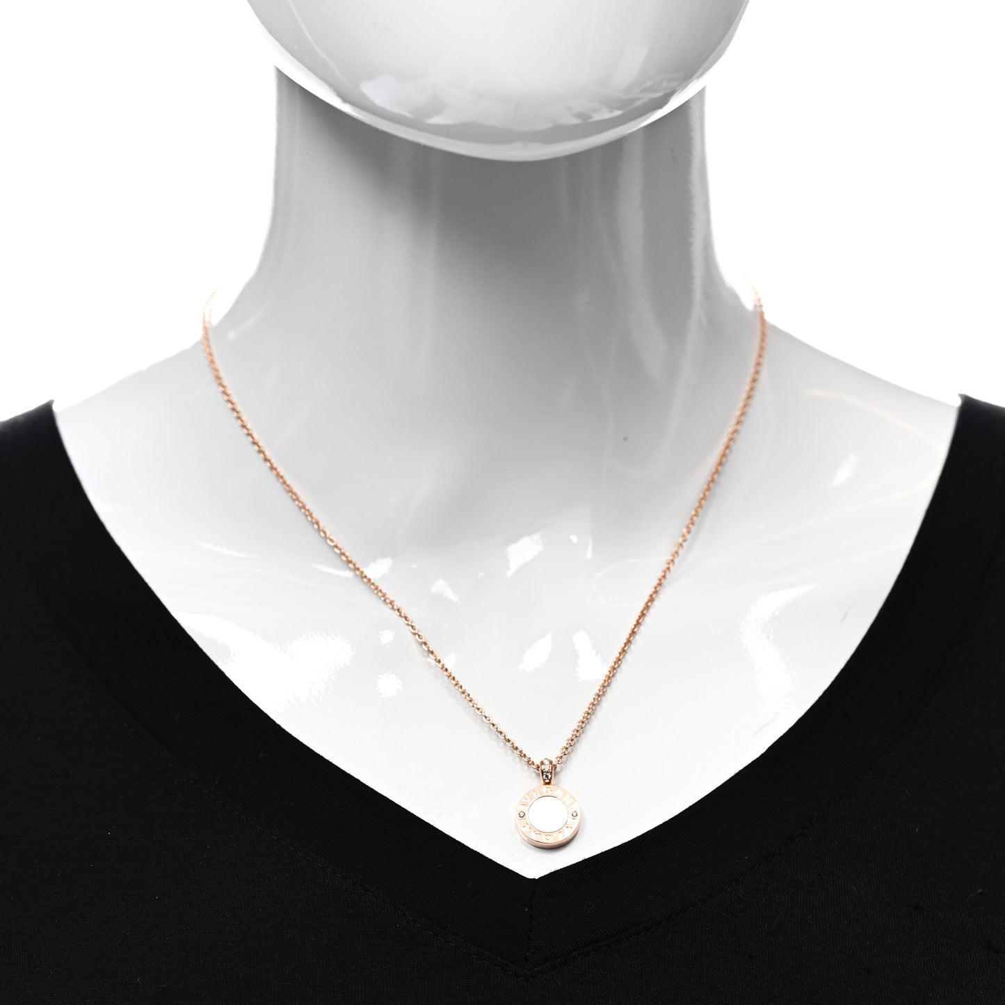 18K Rose Gold Diamond Mother of Pearl Carnelian BVLGARI BVLGARI Pendant Necklace