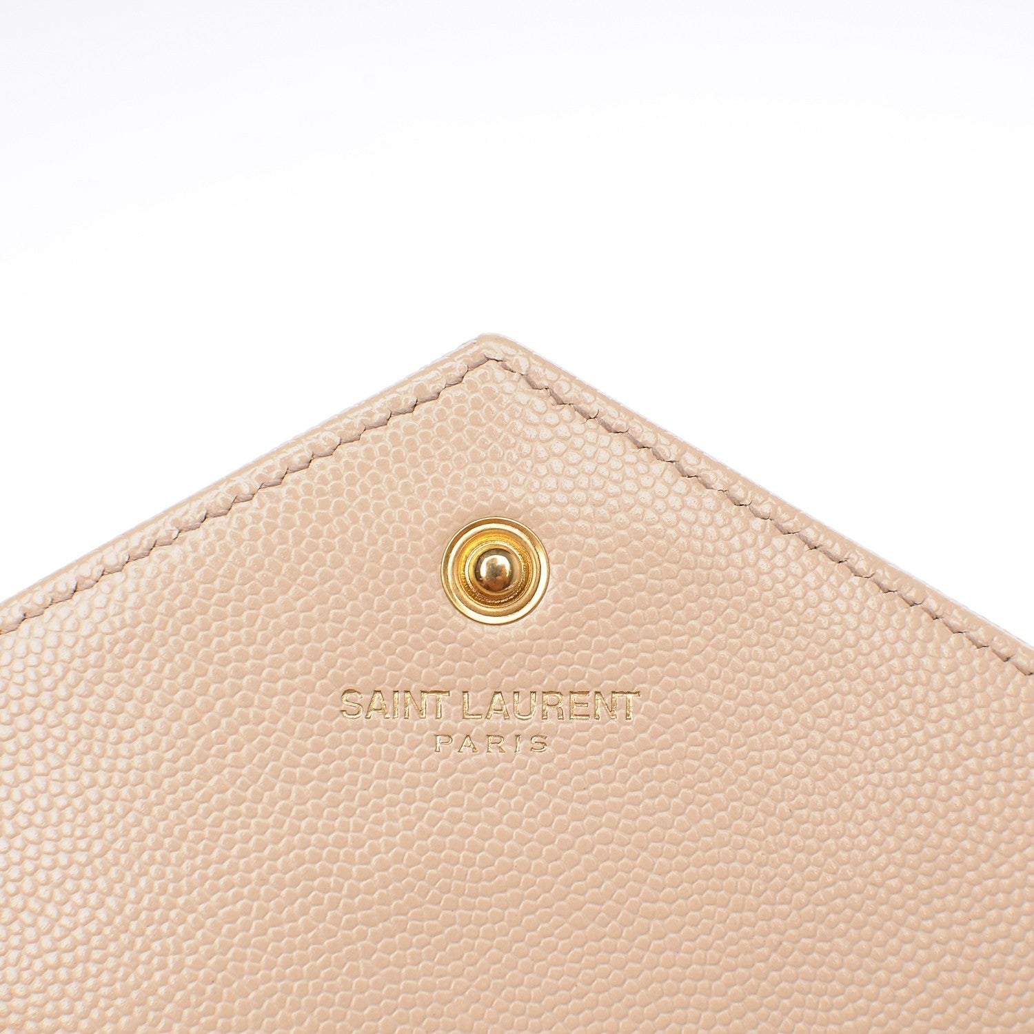 Saint Laurent Grain De Poudre Matelasse Chevron Monogram Chain Wallet Nude Powder 6 of 7