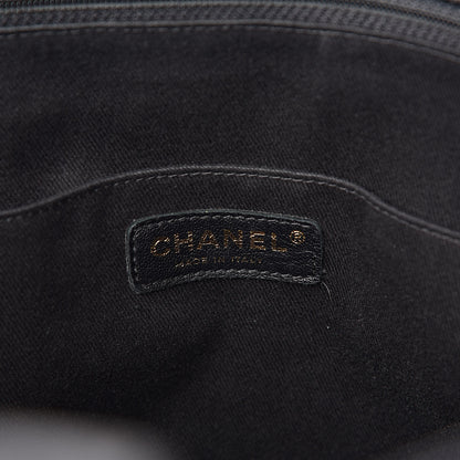 Chanel Crumpled Grained Calfskin Zip and Carry Shopping Tote Black 6 of 14