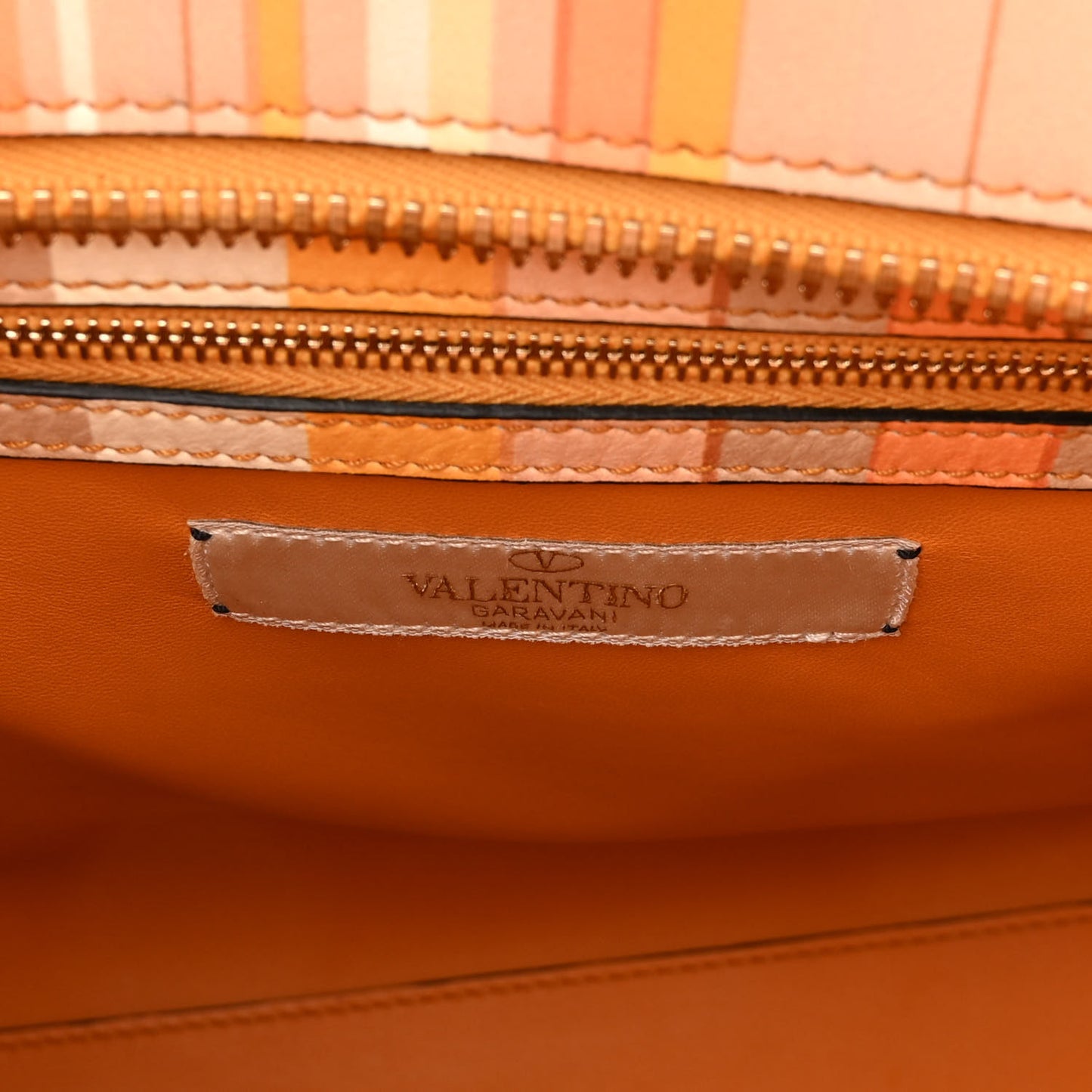 Vitello Native Couture 1975 Rockstud Double Handle Tote Mandarin Sorbet