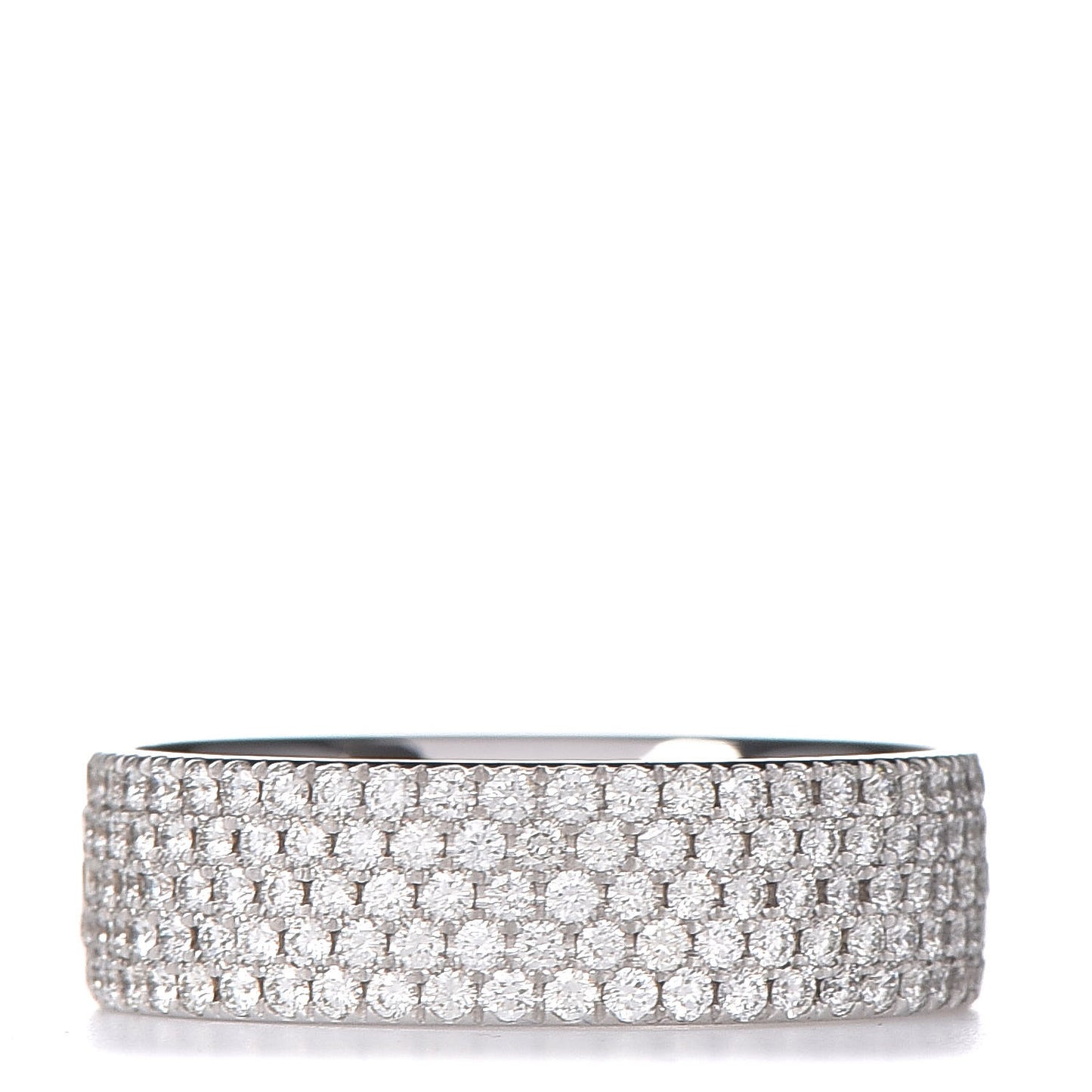 18K White Gold Diamond Metro Five-Row Ring 47 4