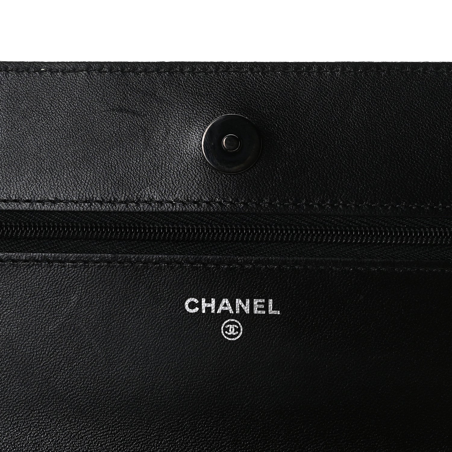Chanel Lambskin Quilted Wallet On Chain WOC So Black 6 of 8