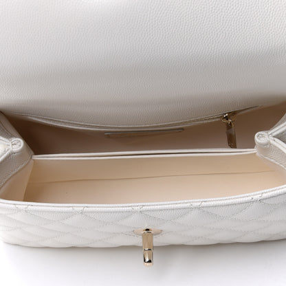 Chanel Caviar Quilted Mini Coco Handle Flap White 4 of 4