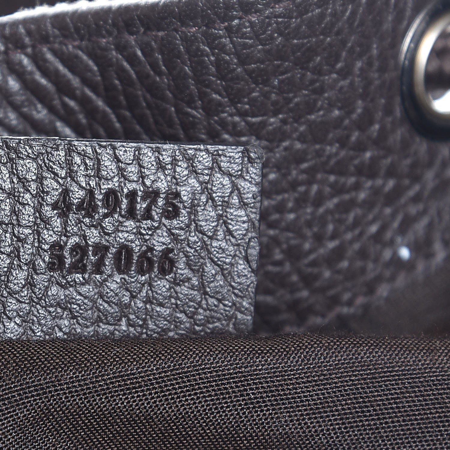 Gucci Monogram Dollar Calfskin O Drawstring Backpack Beige Ebony Testa di Moro Dark Chocolate 7 of 7