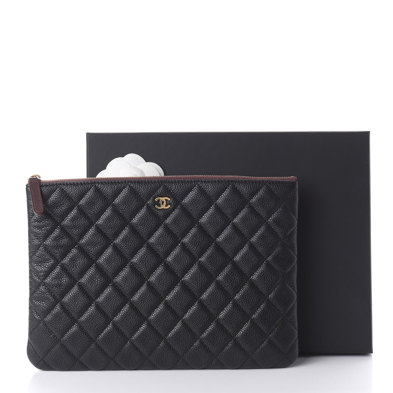 Chanel Caviar Quilted Medium Cosmetic Case Black 11 of 11