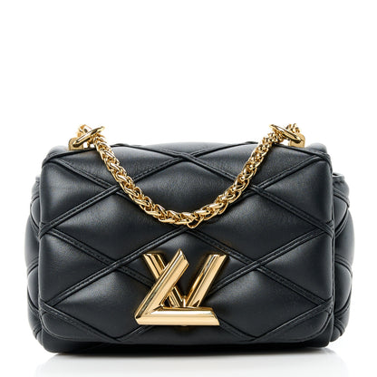Louis Vuitton Lambskin Malletage Pico GO-14 Black 1 of 10