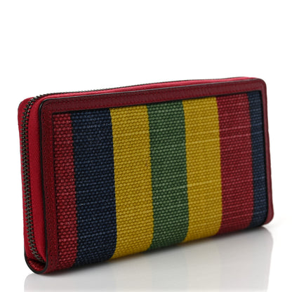Gucci Canvas Marley Stripe Script Logo Gucci 100 Zip Around Wallet Multicolor 3 of 6