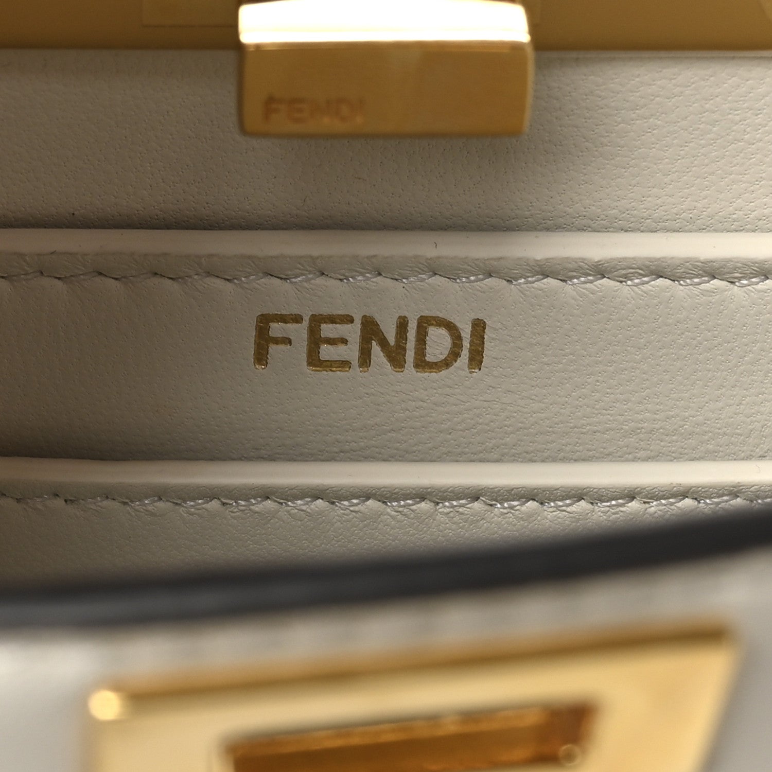 Fendi Shiny Nappa Petite Peekaboo I SEE U Satchel White 7 of 11